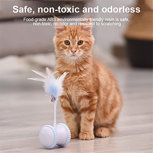 SJYDQ Juguete eléctrico Interactivo para Perros y Gatos, Vaso Alimentado por Micro USB, Cambia automáticamente la dirección, Varita de Juguete, Ruedas giratorias (Color : Gray)
