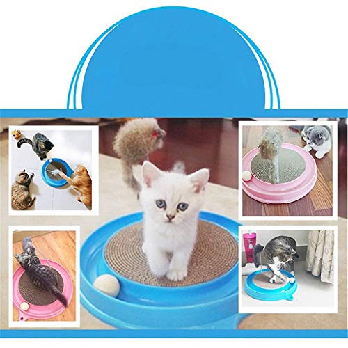 SJYDQ Juguete Interactivo Duradero para Gatos, Papel Corrugado, rascador para Gatitos, Almohadilla para Poste para Mascotas, Ejercicio de Entrenamiento, Juguete para Jugar al ratón con Pelota