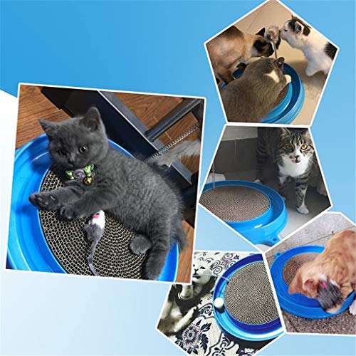 SJYDQ Juguete Interactivo Duradero para Gatos, Papel Corrugado, rascador para Gatitos, Almohadilla para Poste para Mascotas, Ejercicio de Entrenamiento, Juguete para Jugar al ratón con Pelota