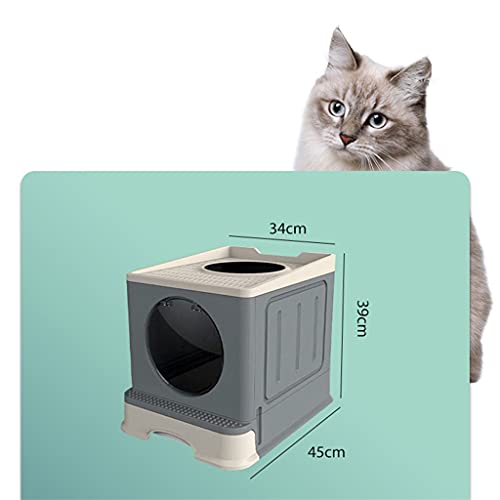 SKROWHN Gran inodoro para mascotas, orinal, caja de arena para gatos cerrada, anti salpicaduras, bandeja para perros, bandeja para perros con pala, inodoro limpio, caja de arena de plástico para el ho