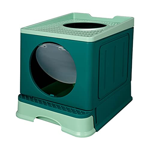 SKROWHN Gran inodoro para mascotas, orinal, caja de arena para gatos cerrada, anti salpicaduras, bandeja para perros, bandeja para perros con pala, inodoro limpio, caja de arena de plástico para el ho