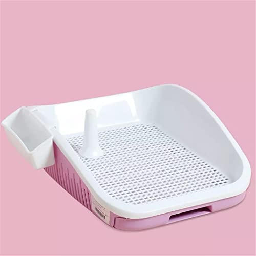 SKROWHN Suministros for Interiores Pet Pet por por por por por por PLÁSTICO PLÁSTICO PLÁSTICO Doble Caja DE por por Puppy Pee WC (Color : Pink, Size : One Size)