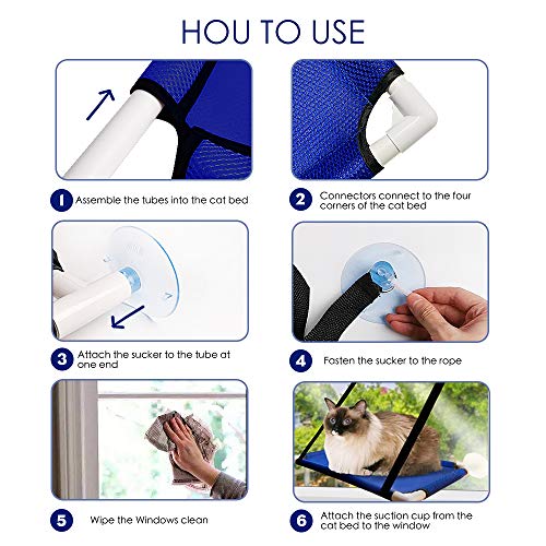 SKRTUAN Hamaca para ventana de gato para gatos y ventanas, accesorio para gatos, cama para gatos estable
