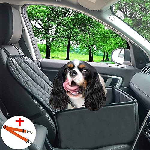 Skyour Funda protectora para asiento delantero para mascotas, para perros, gatos, viaje, impermeable, para pasajeros, mascotas, asientos delanteros para coches, camiones, SUV, furgonetas, (negro)