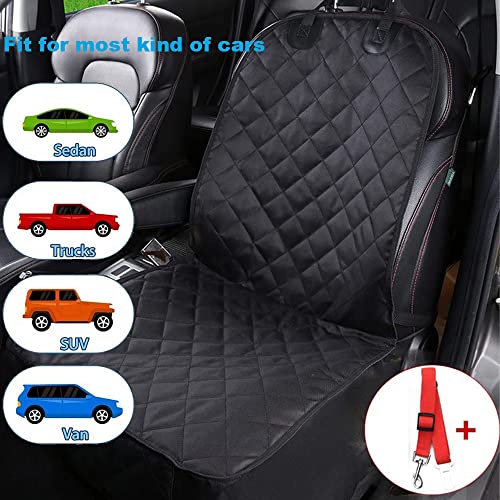 Skyour Protector de asiento delantero para mascotas, para perros, gatos, coche, antideslizante, resistente a los arañazos, impermeable, lavable, para mascotas, asientos delanteros, (negro)