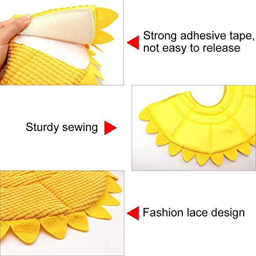 SLSON - Collares para perros, gatos, antimordeduras, protección ajustable, collar de recuperación para perros y gatos con adorable, diseño de girasol amarillo (S)