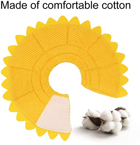 SLSON - Collares para perros, gatos, antimordeduras, protección ajustable, collar de recuperación para perros y gatos con adorable, diseño de girasol amarillo (S)