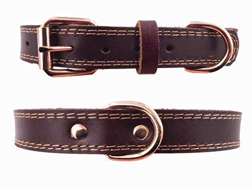 SLZZ Collar de Piel de para Perro,Tacto Suave Resistente Ajustable,para Hombres y Mujeres Perros pequeños medianos y Grandes