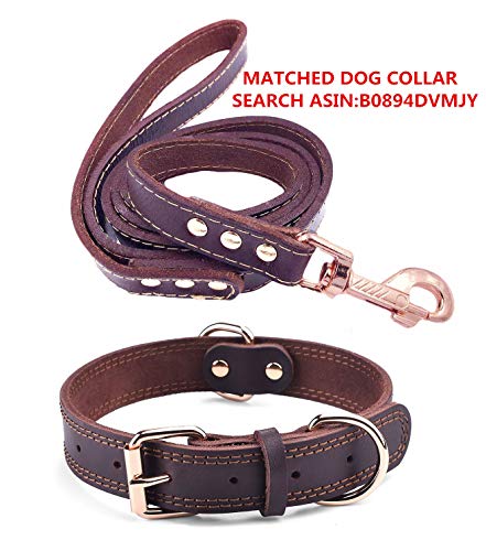 SLZZ Collar de Piel de para Perro,Tacto Suave Resistente Ajustable,para Hombres y Mujeres Perros pequeños medianos y Grandes