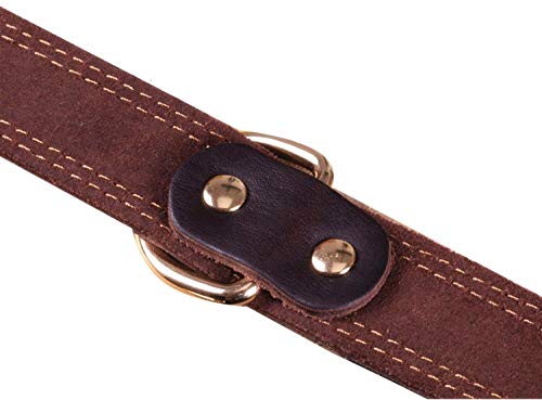 SLZZ Collar de Piel de para Perro,Tacto Suave Resistente Ajustable,para Hombres y Mujeres Perros pequeños medianos y Grandes