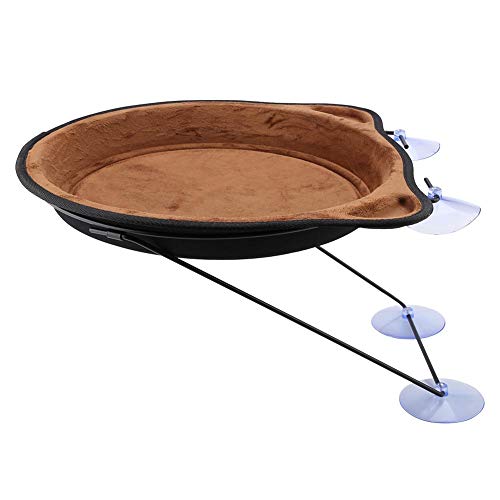 Smandy Gato Ventana Montado Cama Sol Asiento Ventana Hamaca Percha Cojín Cama Estante Colgante Asiento Gato para Tomar el Sol Hamaca Ventosa Colgar Nido Casa de Mascotas(Café)