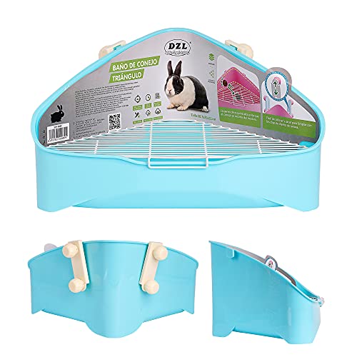 SMELL & SMILE Arenero de plástico de Conejo para Mascotas Entrenador de Orinal fácil de Limpiar esquineras Conejos Color Aleatorio (SOY0089)