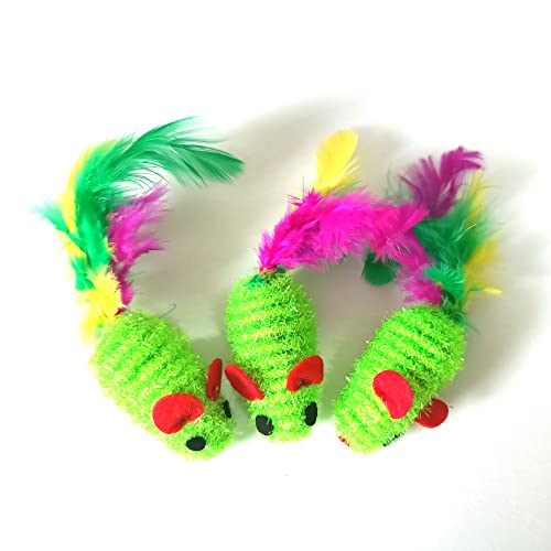 SMELL & SMILE Juguetes para Gatos Juguetes para Gatos Ratones de Juguete para Gatos Colas de Plumas (18PC)