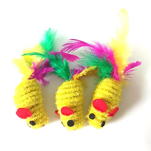 SMELL & SMILE Juguetes para Gatos Juguetes para Gatos Ratones de Juguete para Gatos Colas de Plumas (18PC)