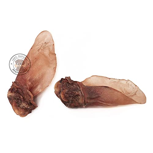 Snack Deshidratado para Perros - Orejas de Ternera con Carne - Bolsa de 1 kg - 10 Uds. Aprox - 100% Carne de Ternera - Sabor Único - Encías Saludables - 100% Natural - Fabricado en España - GESPETFOOD