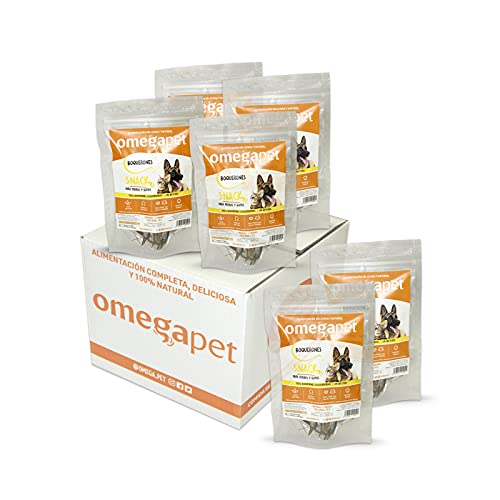 Snack Natural para Perro y Gato - Boquerones deshidratados (Pack 6 Bolsas de 50g) - chuches para Perro - premios para Perros - golosinas para Perros