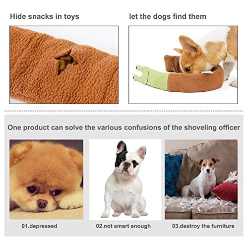 Snail Pet Toy Snuffle Feeding Mat - Peluche de caracol para animales domésticos, dispensador de dulces para perros con forma de caracol