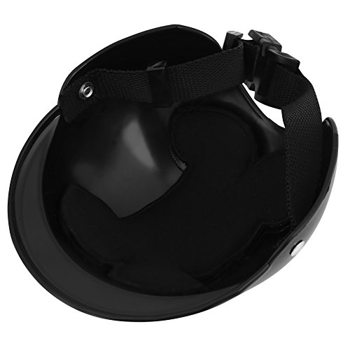 Soapow Casco de moto para perro para mascotas, casco de montar en bicicleta, casco de exterior (negro M)