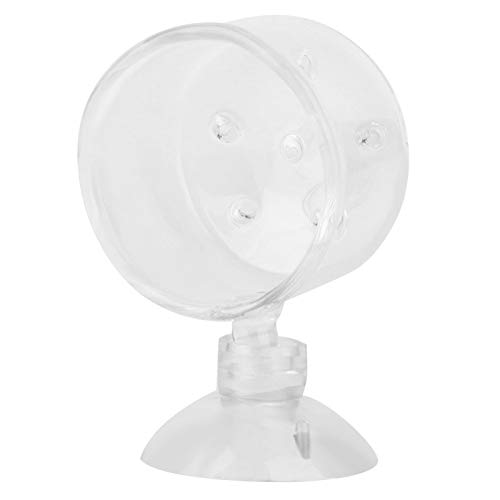 SONK Taza de alimentación roja, alimentador de Acuario alimentador de Peces Transparente con Ventosa para Peces de Acuario para Agua de mar y Acuario(Glass Hole Cup (Suitable for nematodes))