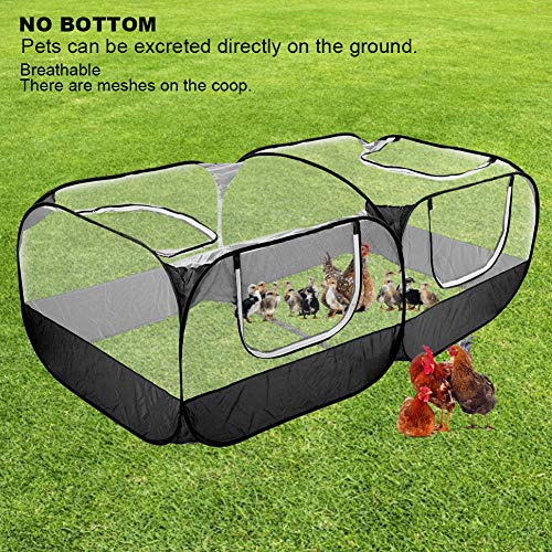SOONHUA Pollo portátil Run Coop plegable pequeño animal pluma al aire libre mascota cerca para gallina pato conejo