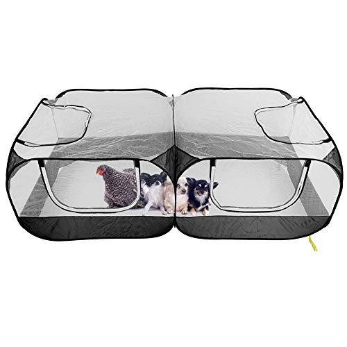 SOONHUA Pollo portátil Run Coop plegable pequeño animal pluma al aire libre mascota cerca para gallina pato conejo