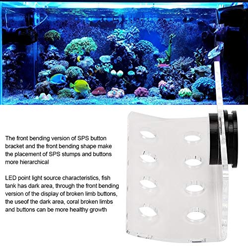 Soporte para estantes de Coral para Acuario Succión más Fuerte Acrílico Coral Frag Rack Soporte para Acuario con Ventosa, Pecera Plataforma para Acuario(8 Hoyos)