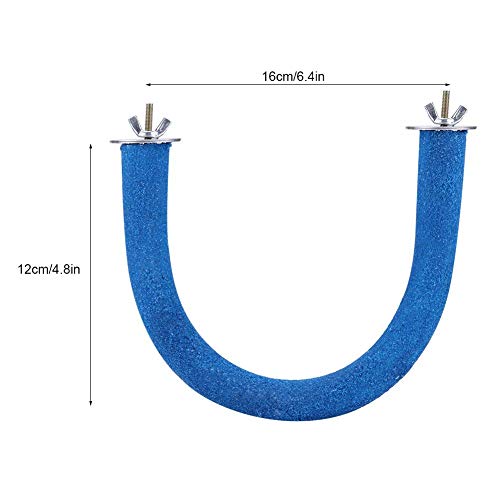 Soporte para percas de pájaros de madera de superficie áspera, jaula de pájaros de superficie áspera, soporte de pata de molienda juguetes para loros, cacatúas, color azul