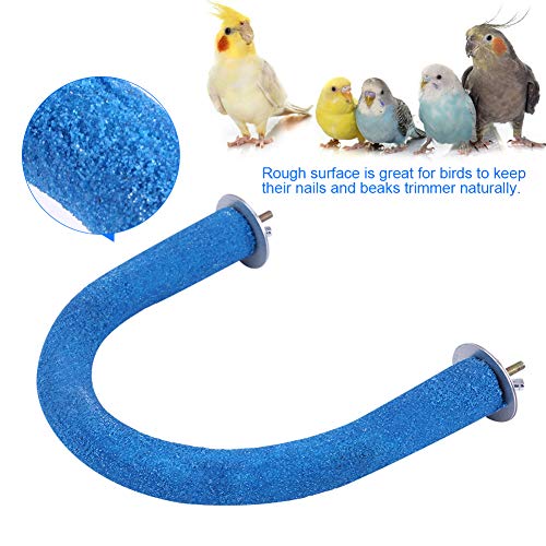 Soporte para percas de pájaros de madera de superficie áspera, jaula de pájaros de superficie áspera, soporte de pata de molienda juguetes para loros, cacatúas, color azul