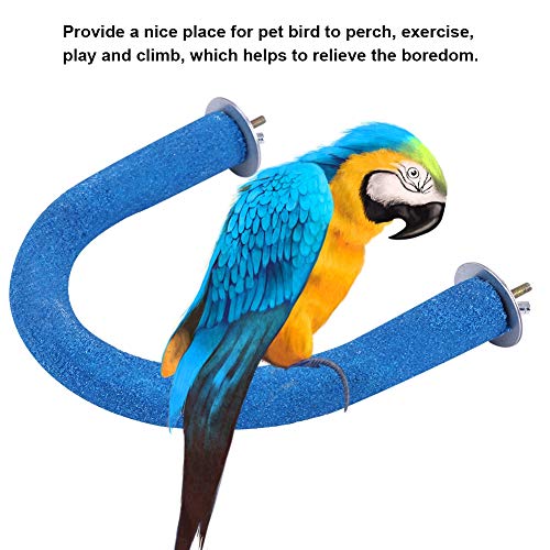 Soporte para percas de pájaros de madera de superficie áspera, jaula de pájaros de superficie áspera, soporte de pata de molienda juguetes para loros, cacatúas, color azul