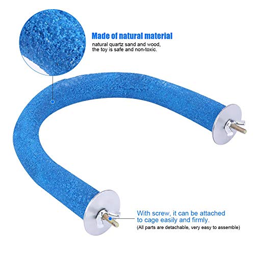 Soporte para percas de pájaros de madera de superficie áspera, jaula de pájaros de superficie áspera, soporte de pata de molienda juguetes para loros, cacatúas, color azul