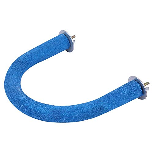 Soporte para percas de pájaros de madera de superficie áspera, jaula de pájaros de superficie áspera, soporte de pata de molienda juguetes para loros, cacatúas, color azul