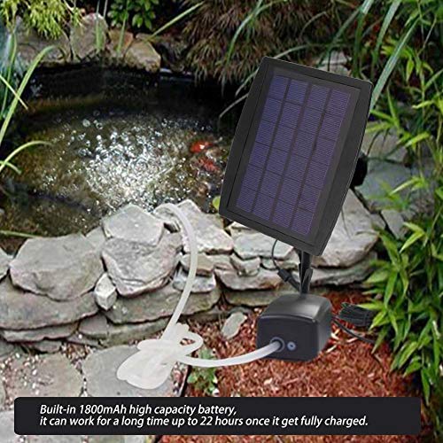 SOULONG Bomba de estanque de panel solar, bomba de oxígeno de agua para acuario bomba de aire para tanque de peces, 19.10 x 17.00 x 2.10 cm