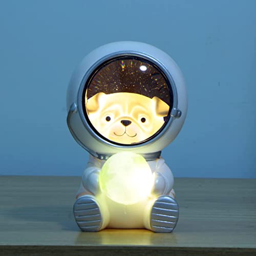 Spaceman - Luz nocturna LED de astronauta en 3D, cielo estrellado, astronauta de tierra, astronauta, astronauta de mascotas, luz nocturna kawaii para niños, perro espacial