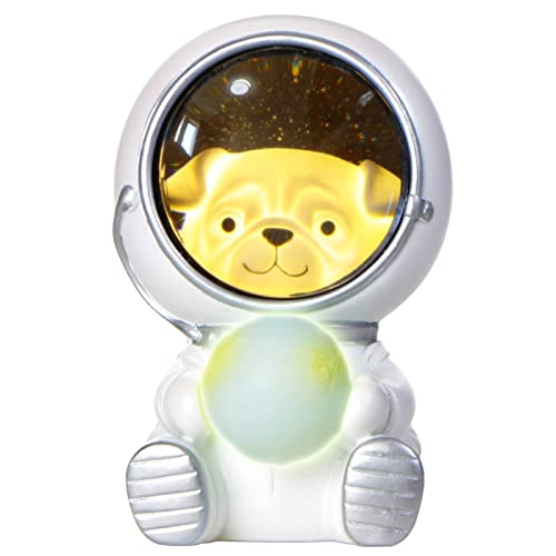 Spaceman - Luz nocturna LED de astronauta en 3D, cielo estrellado, astronauta de tierra, astronauta, astronauta de mascotas, luz nocturna kawaii para niños, perro espacial