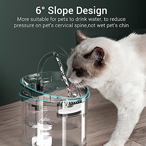 Speedy Panther Filtro de fuente de agua para gatos de 2 l para gatos Alimentador Dispensador de agua para mascotas Fuente de consumición automática para gatos (kit de sensor)