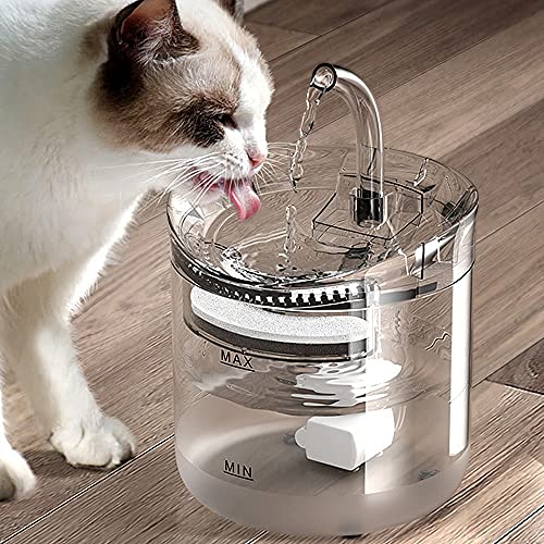 Speedy Panther Filtro de fuente de agua para gatos de 2 l para gatos Alimentador Dispensador de agua para mascotas Fuente de consumición automática para gatos (kit de sensor)