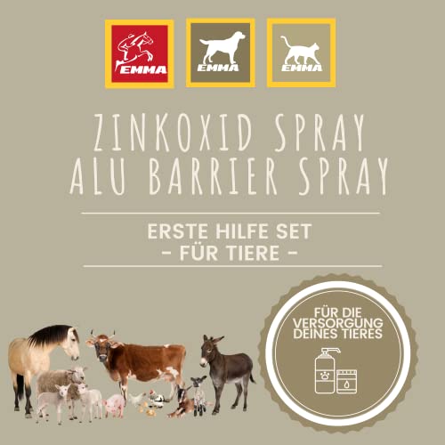 Spray de Zinc + Spray de Plata, Spray para protección de heridas, Caballo, Perro, Gato, Mascota, Spray para cicatrización de heridas, desinfección de heridas, tiritas en Spray 2 x 200 ml