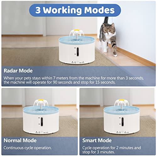 SPUNKYJUNKY Bebedero Inteligente automático para Mascotas con detección infrarroja Fuente para Gatos con Ventana de visión Transparente 4 filtros de carbón Activado Súper silencioso