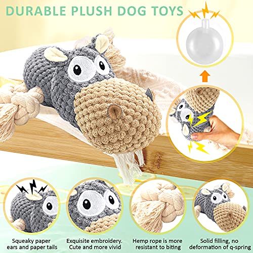 Sqinor Juguetes para Perros Sonido Resistentes Interactivos, Peluches para Perros Cachorros Grandes Pequeños, Regalos para Perros