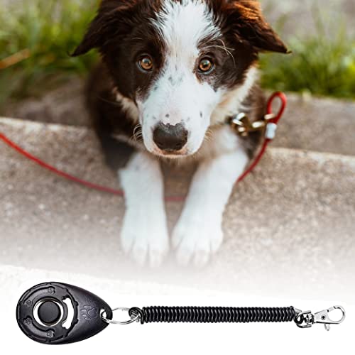 Sraeriot Clicker Clicker Pet Entrenamiento de Mascotas Herramienta de Entrenamiento de Comportamiento de Sonido con Correa de muñeca para Perro Gato Caballo Rojo, Mascota clicker