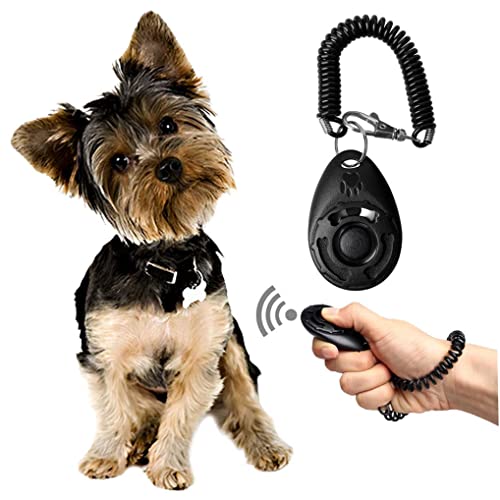 Sraeriot Clicker Clicker Pet Entrenamiento de Mascotas Herramienta de Entrenamiento de Comportamiento de Sonido con Correa de muñeca para Perro Gato Caballo Rojo, Mascota clicker