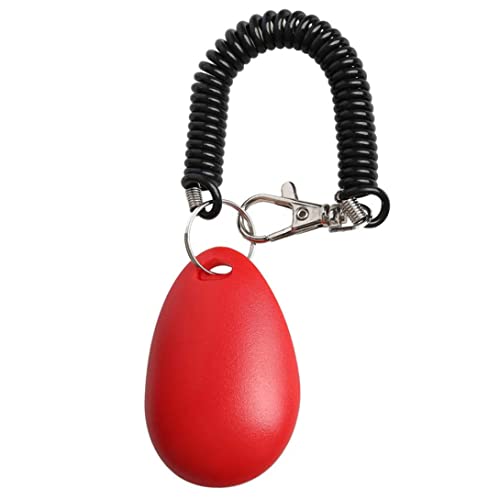 Sraeriot Clicker Clicker Pet Entrenamiento de Mascotas Herramienta de Entrenamiento de Comportamiento de Sonido con Correa de muñeca para Perro Gato Caballo Rojo, Mascota clicker