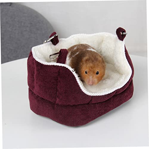 Sraeriot Hamaca de Aves Parrot de Peluche Tienda de Loro con Hebilla Cara de hámster cálida para Canario Suministros para Animales pequeños, Hamaca Redonda de pájaro