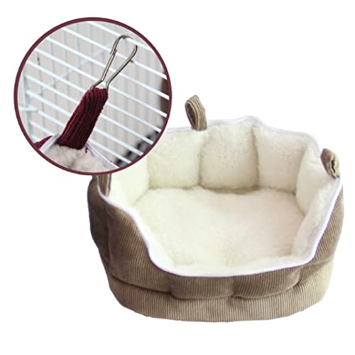 Sraeriot Hamaca de Aves Parrot de Peluche Tienda de Loro con Hebilla Cara de hámster cálida para Canario Suministros para Animales pequeños, Hamaca Redonda de pájaro
