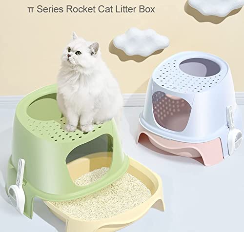 SSMDYLYM Cajón Tipo Gatos Caja de Basura Big Space Totalmente Cerrado Cats Caja de Arena Top Entrada Splash Prueba A Prueba de Mascotas Productos (Color : A)