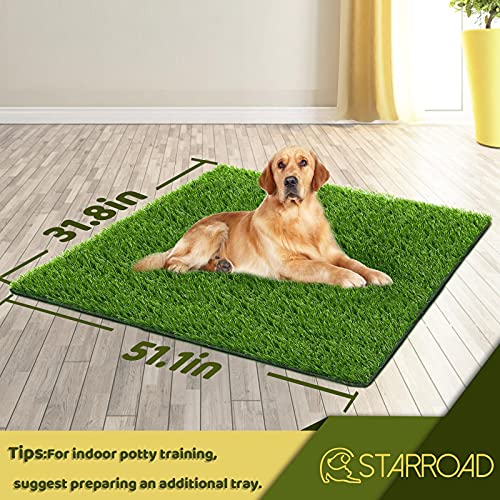 STARROAD-TIM - Alfombra de césped artificial para perros para interiores y exteriores, para ir al baño, zona de entrenamiento, patio y césped (129,8 x 80,8 cm)