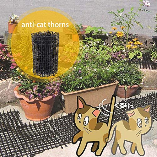 Steadyuf Barrera para animales, 200 x 30 cm, rejilla para ahuyentar a gatos, espinas, espinas, ahuyentador de animales, alfombrilla antigatos, con púas, red antigatos, para jardín y casa