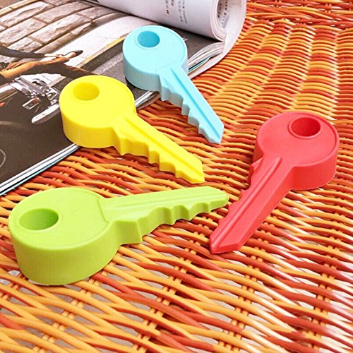 Steellwingsf Tapón de puerta Baby Safety.Novelty Tapón de goma de silicona Decoración de llave de puerta Cuña para protección del bebé - Verde