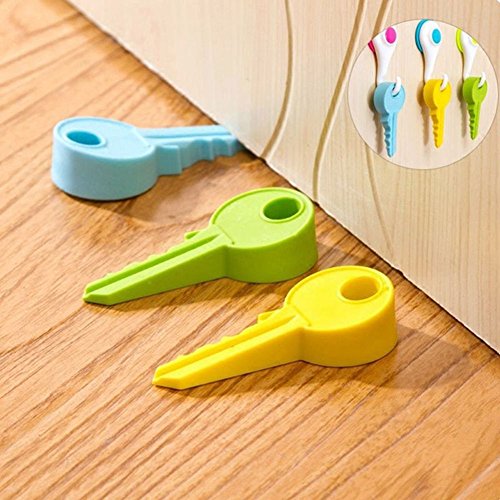Steellwingsf Tapón de puerta Baby Safety.Novelty Tapón de goma de silicona Decoración de llave de puerta Cuña para protección del bebé - Verde