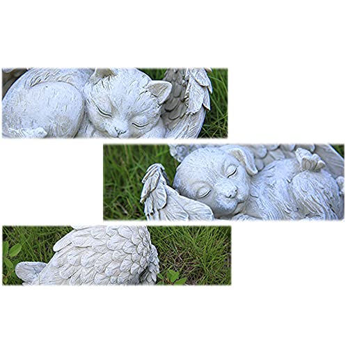 StMiYi Piedras conmemorativas para Perros Gato,Estatua de ángel de Resina para Perro Mascota Perro Piedra tumbada Ángel al Aire Libre Jardín Ornamentos Animal, pérdida de Perro o Gato